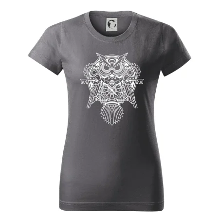 Steampunk sova černobílá