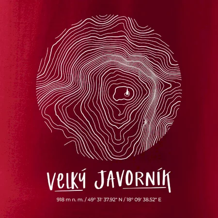 Velký Javorník - vrstevnice v kruhu