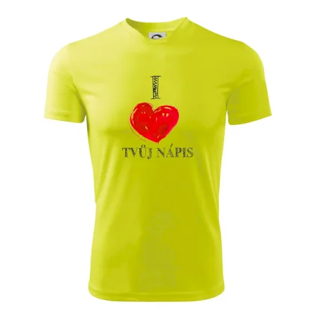 I love malované srdce - vlastní nápis
