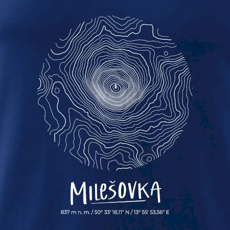 Milešovka - vrstevnice v kruhu