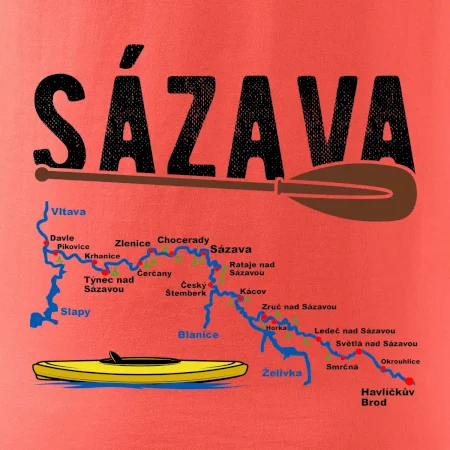 Mapa řeky Sázavy