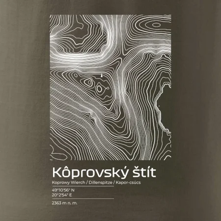 Kôprovský štít - vrstevnice v obdélníku