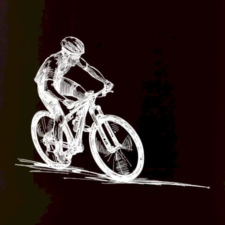 MTB kreslený cyklista