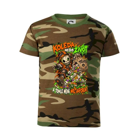 Halloweenský koledník s pytlem strašidelných sladkostí