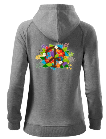 Peace symbol prorostlý květinami