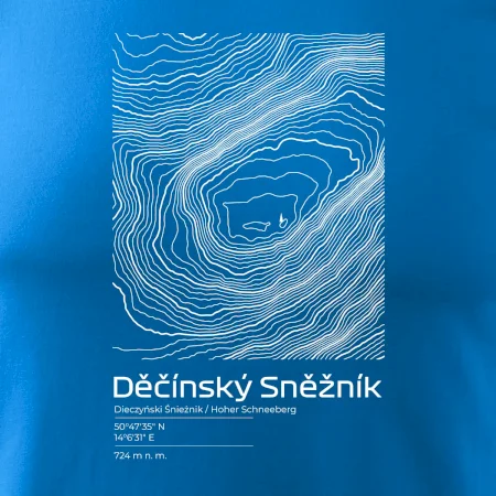 Děčínský Sněžník - vrstevnice v obdélníku
