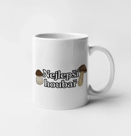Nejlepší houbař - nápis s houbama