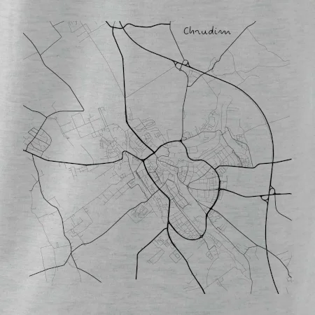 Černobílá mapa Chrudim