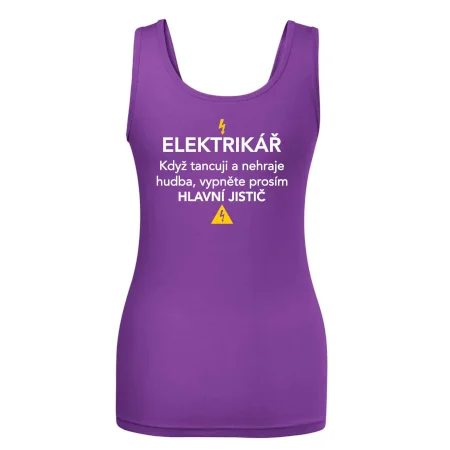Elektrikář - hlavní jistič - Nápis na zádech