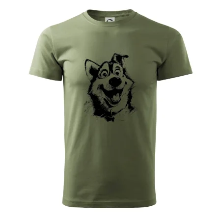 Černobílá karikatura husky