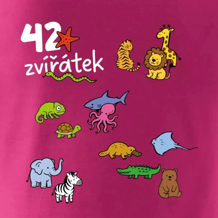 Tričko + 42 nažehlovacích zvířátek