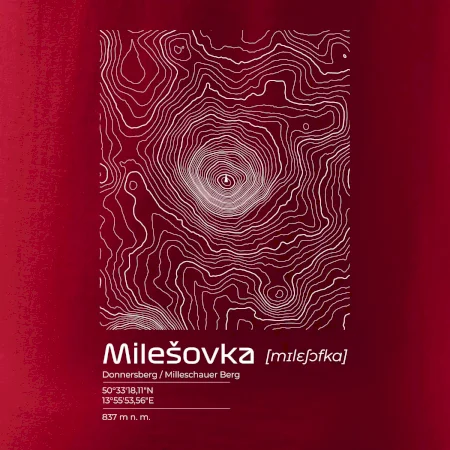 Milešovka - vrstevnice v obdélníku