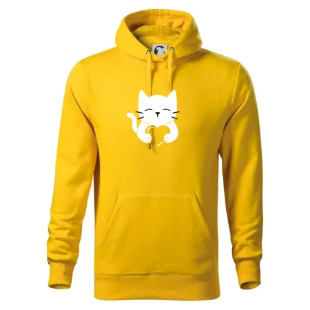 Kočka drží srdce