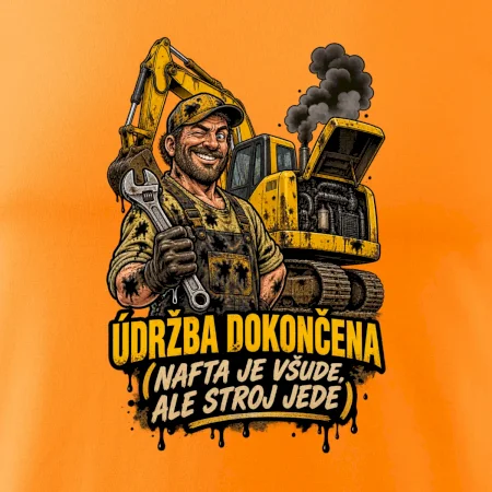 Údržba bagru dokončena nafta je všude