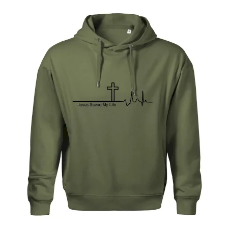 Jesus Saved My Life kříž ekg