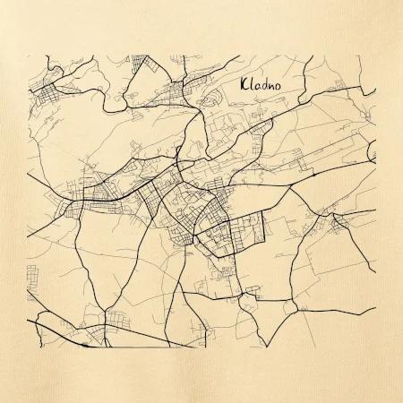 Černobílá mapa Kladno