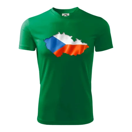 Česká vlajka v obrysu republiky