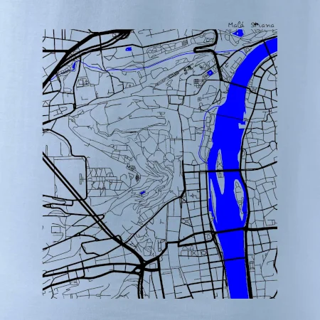 Praha Malá Strana - Mapa s vodními toky