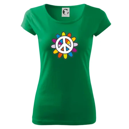 Peace symbol s kreslenou květinou