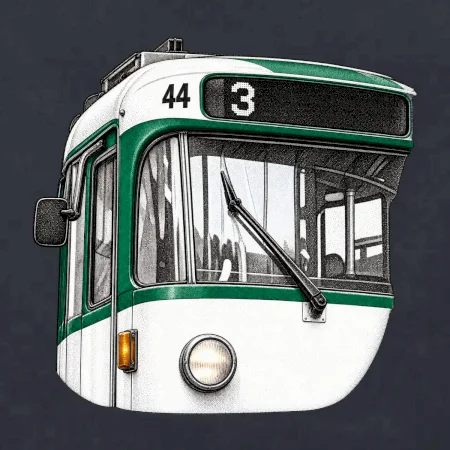 Detail čela T3R SLF tečkovaná perokresba