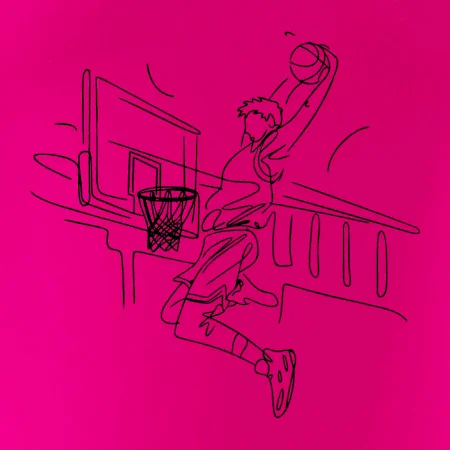 Basketbalista jedním tahem - výskok