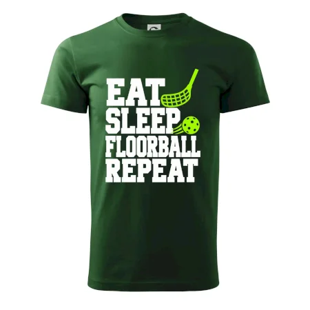 Eat Sleep Floorball Repeat - zelená hokejka