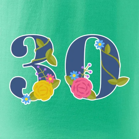 Květinové číslo kreslené - 30