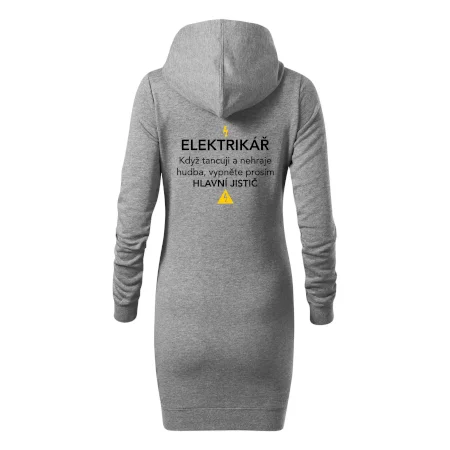 Elektrikář - hlavní jistič - Nápis na zádech