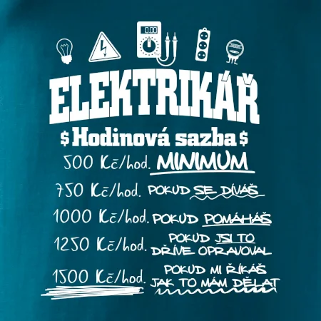 Elektrikář hodinová sazba