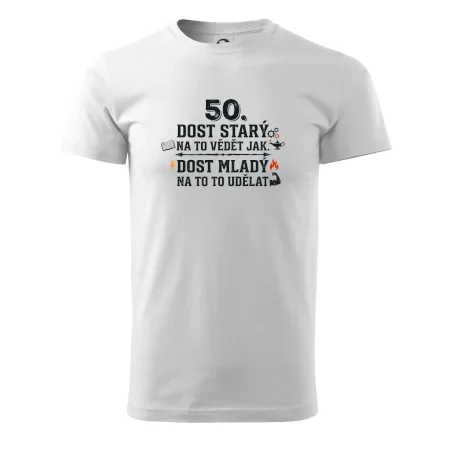 50 - dost starý na to vědět jak  - modrý nápis