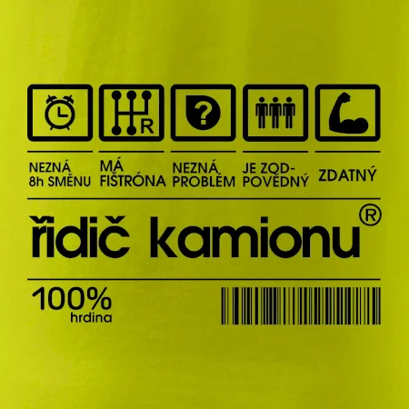 Čárový kód řidič kamionu