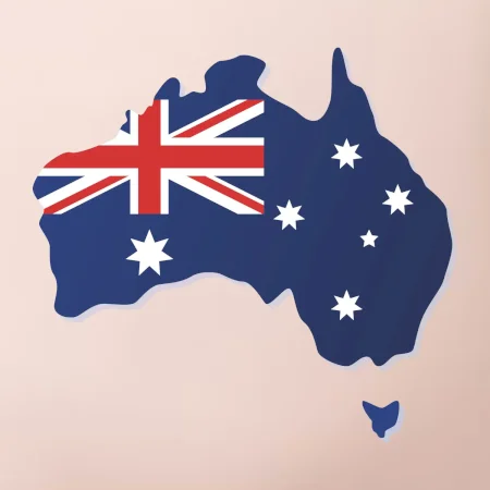 Austrálie - vlajka mapa