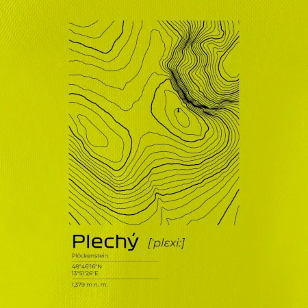 Plechý - vrstevnice v obdélníku