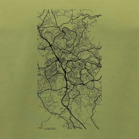 Černobílá mapa Liberec