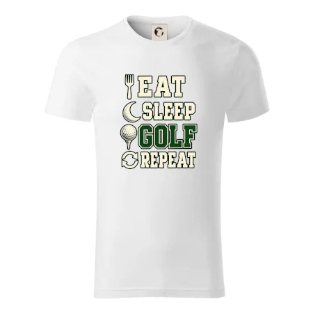 Eat sleep golf repeat typografie