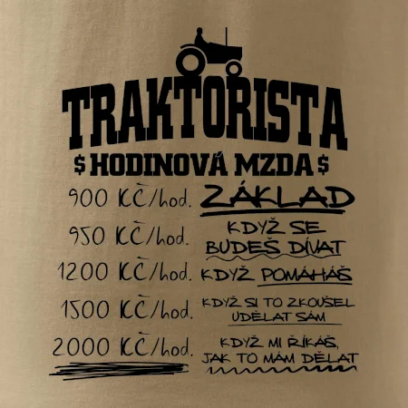 Traktorista hodinová mzda