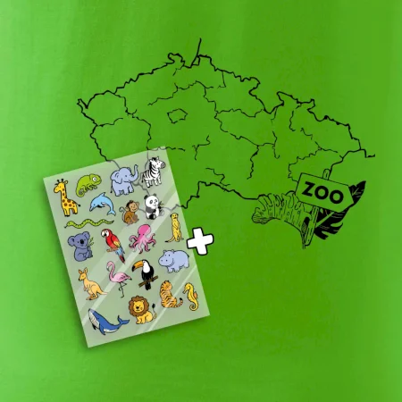 Tričko s mapou + ZOO nažehlovačky