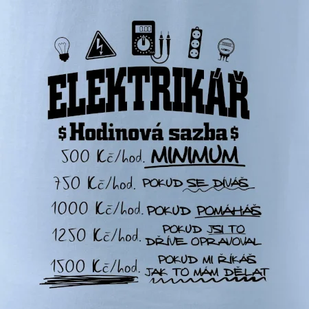Elektrikář hodinová sazba