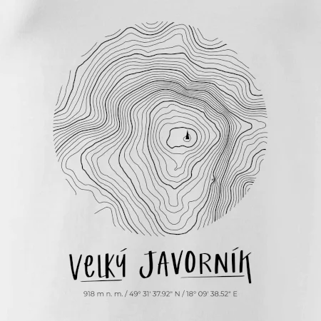 Velký Javorník - vrstevnice v kruhu