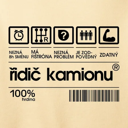 Čárový kód řidič kamionu