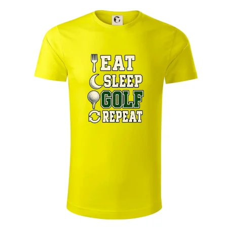 Eat sleep golf repeat typografie