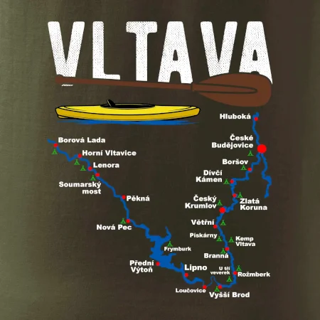 Mapa řeky Vltavy