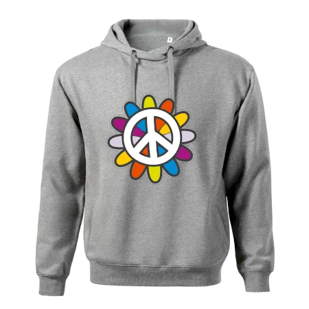 Peace symbol s kreslenou květinou