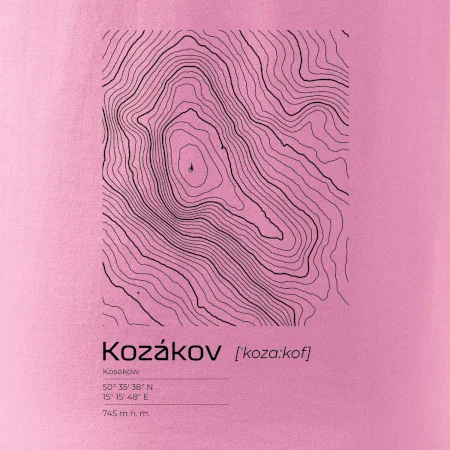 Kozákov - vrstevnice v obdélníku