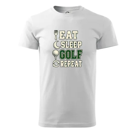 Eat sleep golf repeat typografie