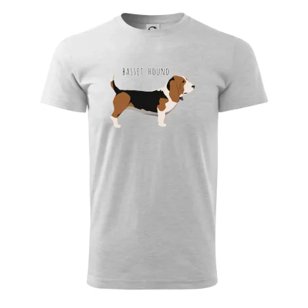 Basset hound pes s nápisem