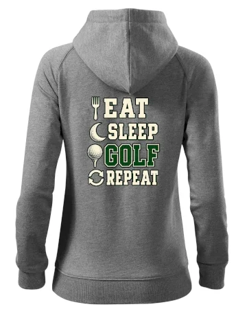 Eat sleep golf repeat typografie