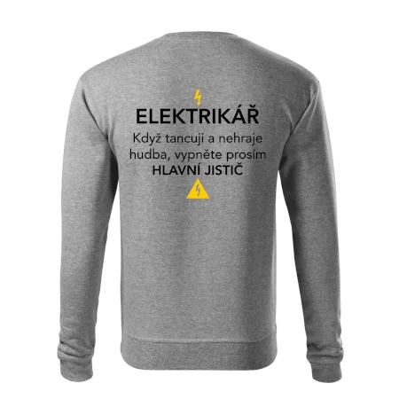 Elektrikář - hlavní jistič - Nápis na zádech