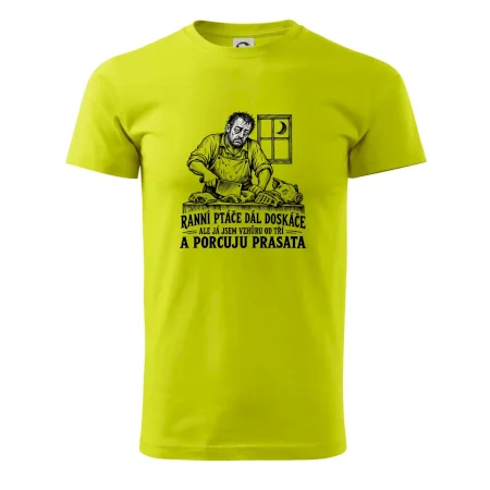 Řezník vzhůru od tří a porcuju prasata