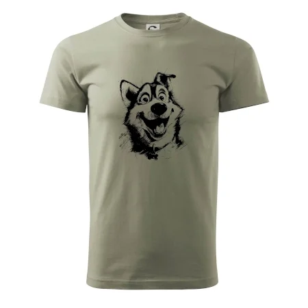 Černobílá karikatura husky